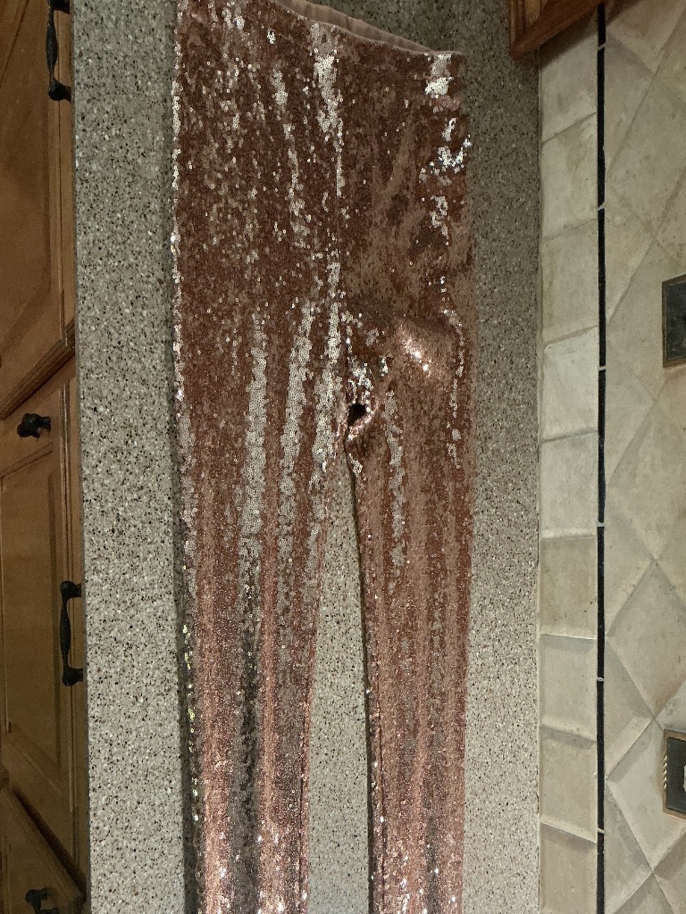 Never worn, Rose Gold Stretch sequin pants